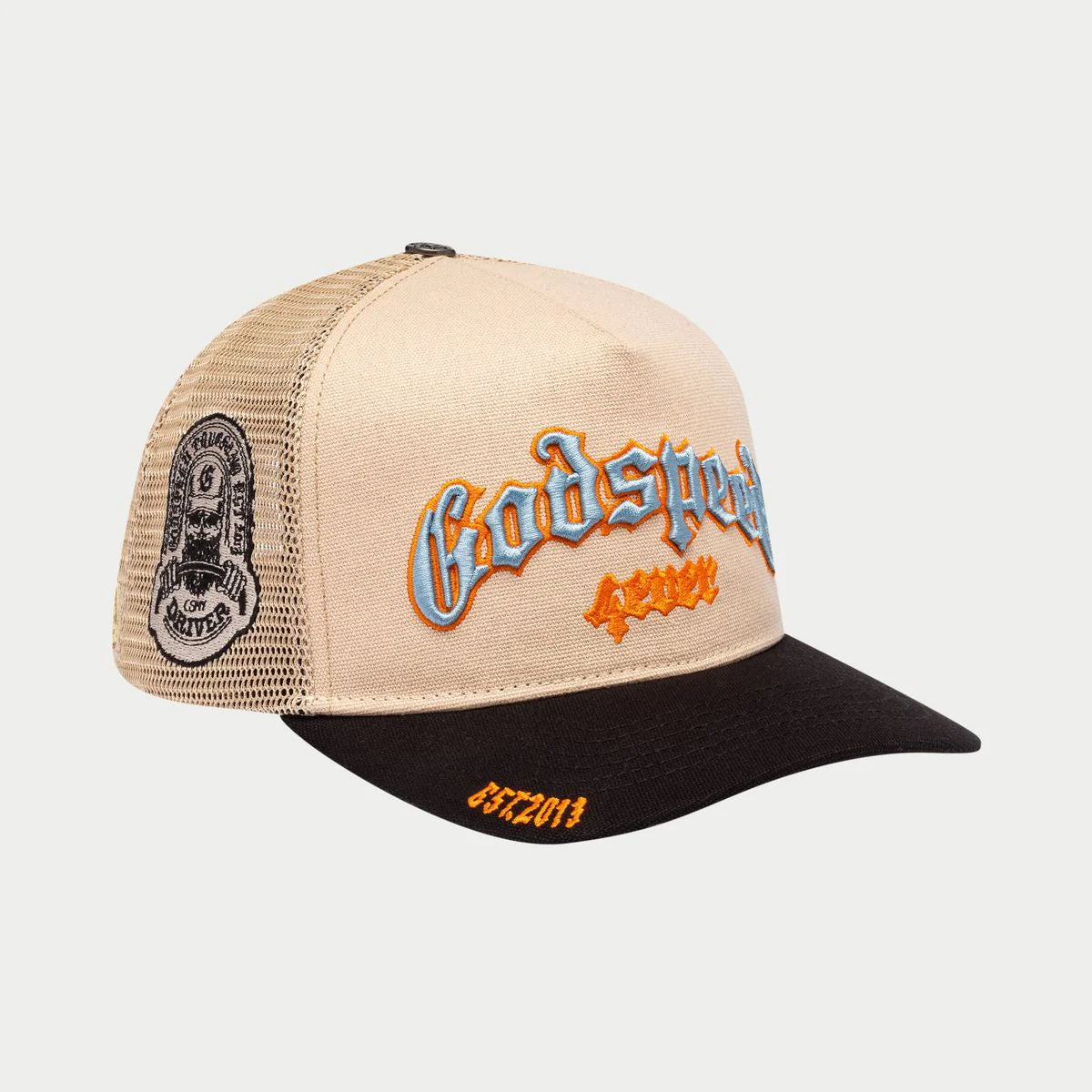 Godspeed Forever Trucker Hat Bone/Blue/Orange