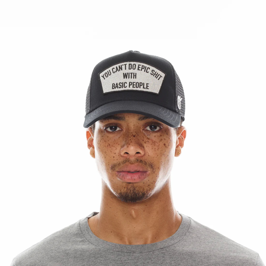 Can't Do Epic Sh*t Mesh Back Trucker Curved Visor Hat " BLACK "