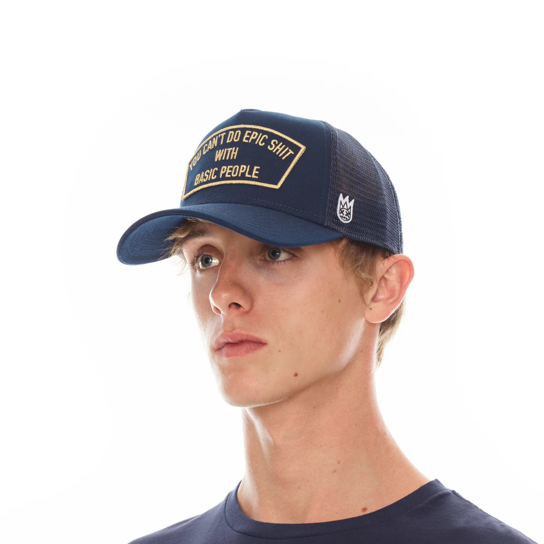 Can't Do Epic Sh*t Mesh Back Trucker Curved Visor Hat " Navy "