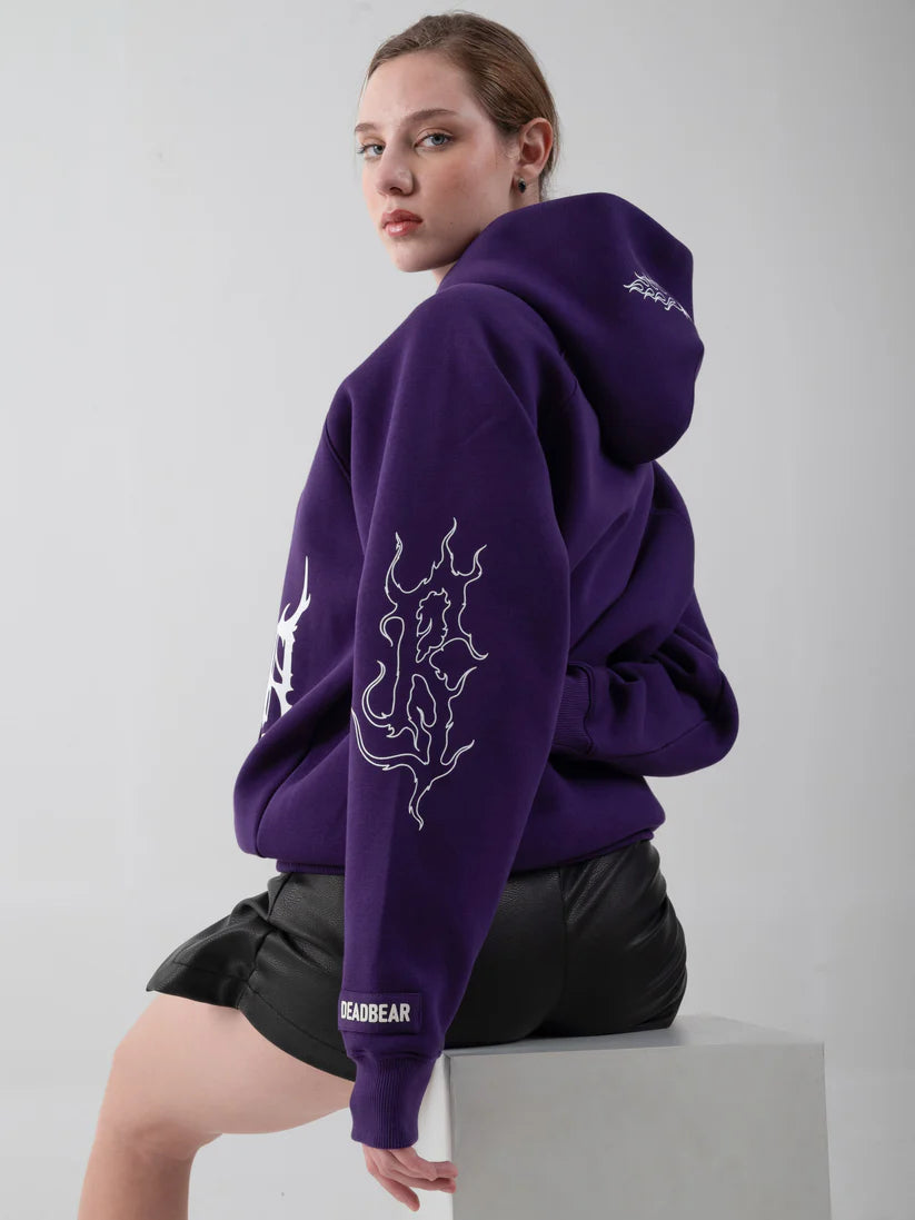 Flames Hoodie " Purple "