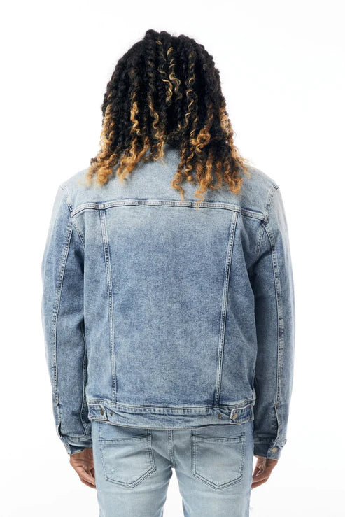 M.Society Denim Jacket with Sherpa Lining " Medium Blue "