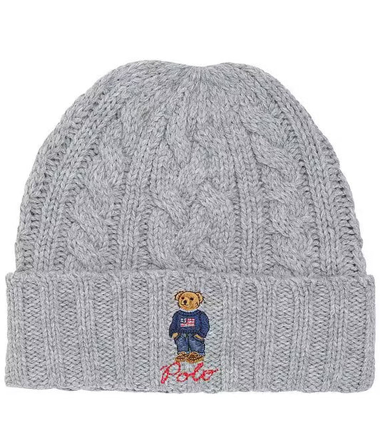 Polo Ralph Lauren Men's Cable-Knit Polo Bear Cuff Hat " Grey"