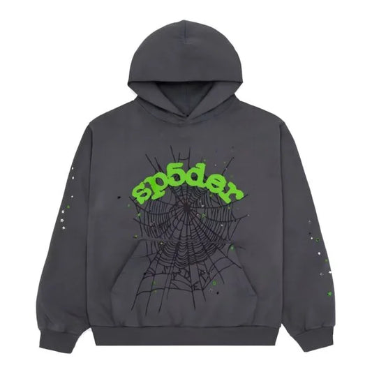 Sp5der Wait Web Hoodie " Slate Grey "