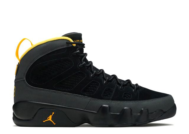 Jordan 9 Retro " Dark Charcoal University Gold "