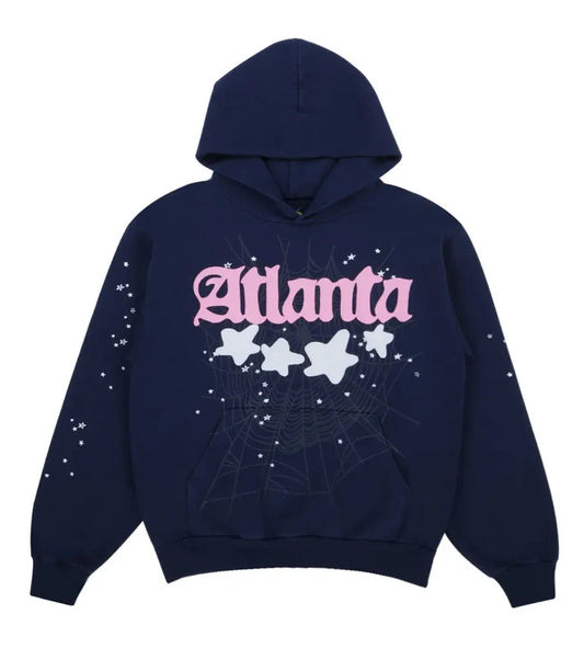 Sp5der Atlanta Hoodie " Navy "