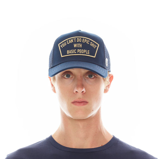 Can't Do Epic Sh*t Mesh Back Trucker Curved Visor Hat " Navy "