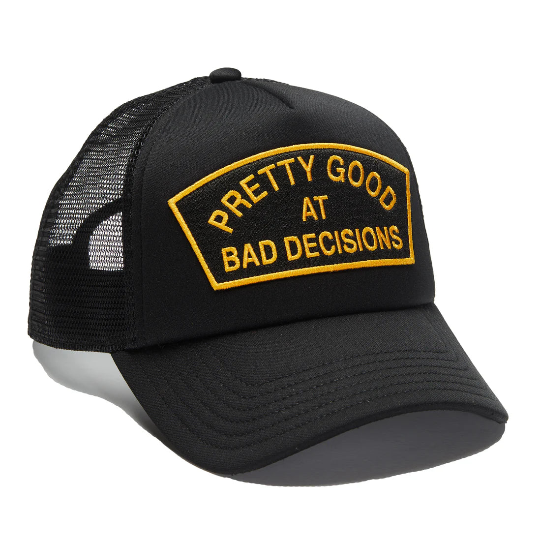 Bad Decisions Mesh Back Trucker Hat " Black "