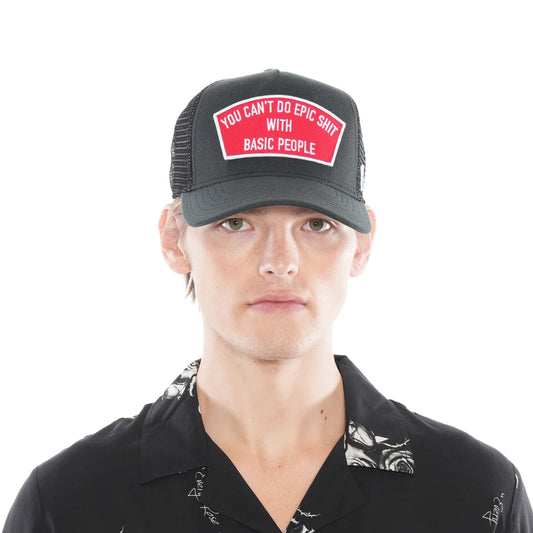 Epic Mesh Back Trucker Curved Visor Hat " Black "