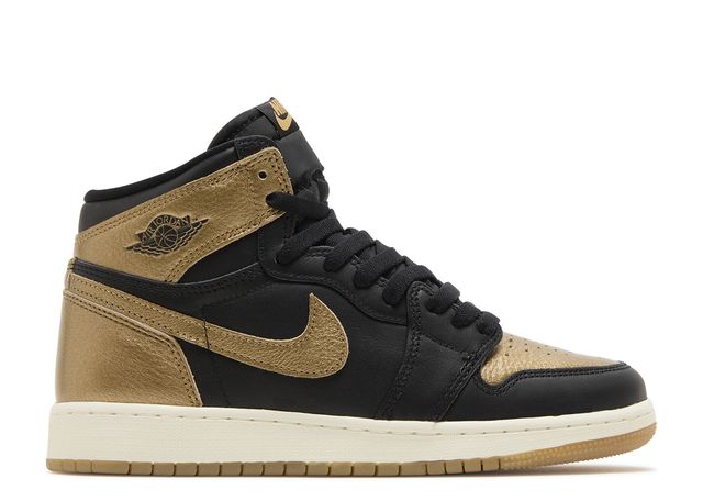 Jordan 1 Retro High OG GS " Black Metallic Gold "