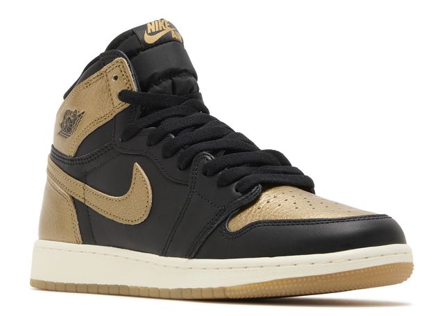 Jordan 1 Retro High OG GS " Black Metallic Gold "