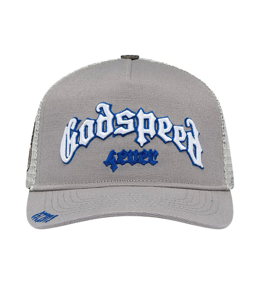 Godspeed Forever Trucker Hat Grey/Royal Blue