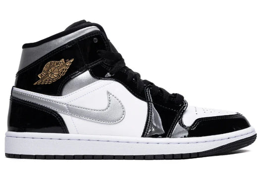 Jordan 1 Mid SE " Black White Metallic Silver "