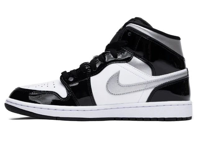 Jordan 1 Mid SE " Black White Metallic Silver "