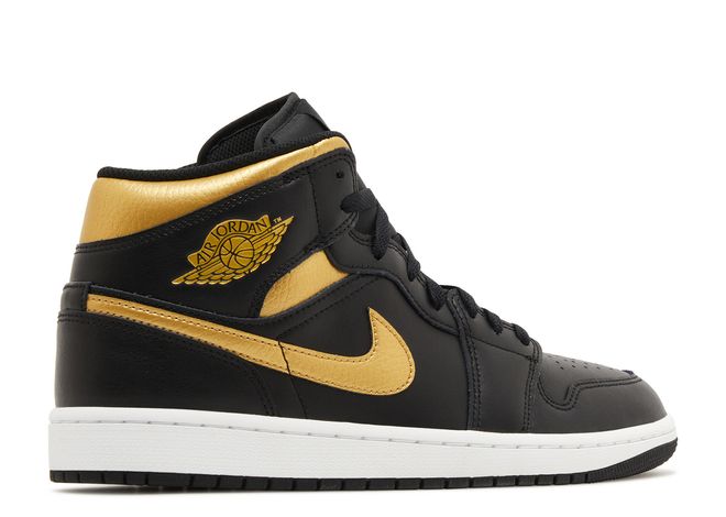 Jordan 1 Mid " Black Metallic Gold "