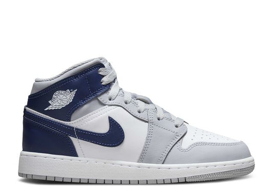 Air Jordan 1 Mid GS " Wolf Grey Midnight Navy "