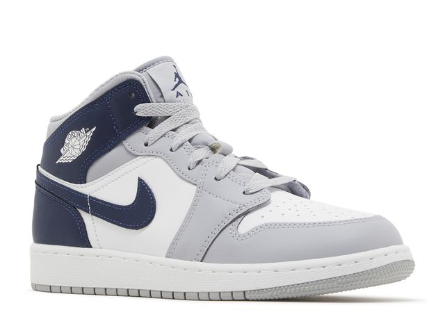 Air Jordan 1 Mid GS " Wolf Grey Midnight Navy "