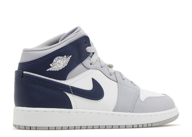 Air Jordan 1 Mid GS " Wolf Grey Midnight Navy "