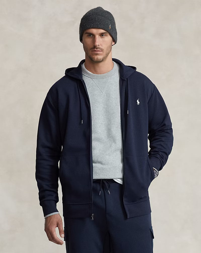 Double-Knit Full-Zip Hoodie & Sweatpants " Navy "