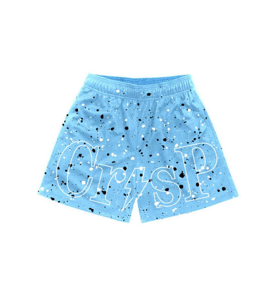 Baby Blue Splat Crispy Shorts